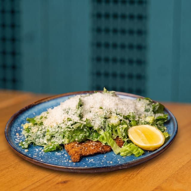 Chicken Caesar Milanese.
