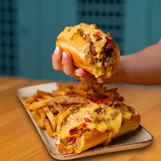 Philly Chopped Cheese Sandwich.
