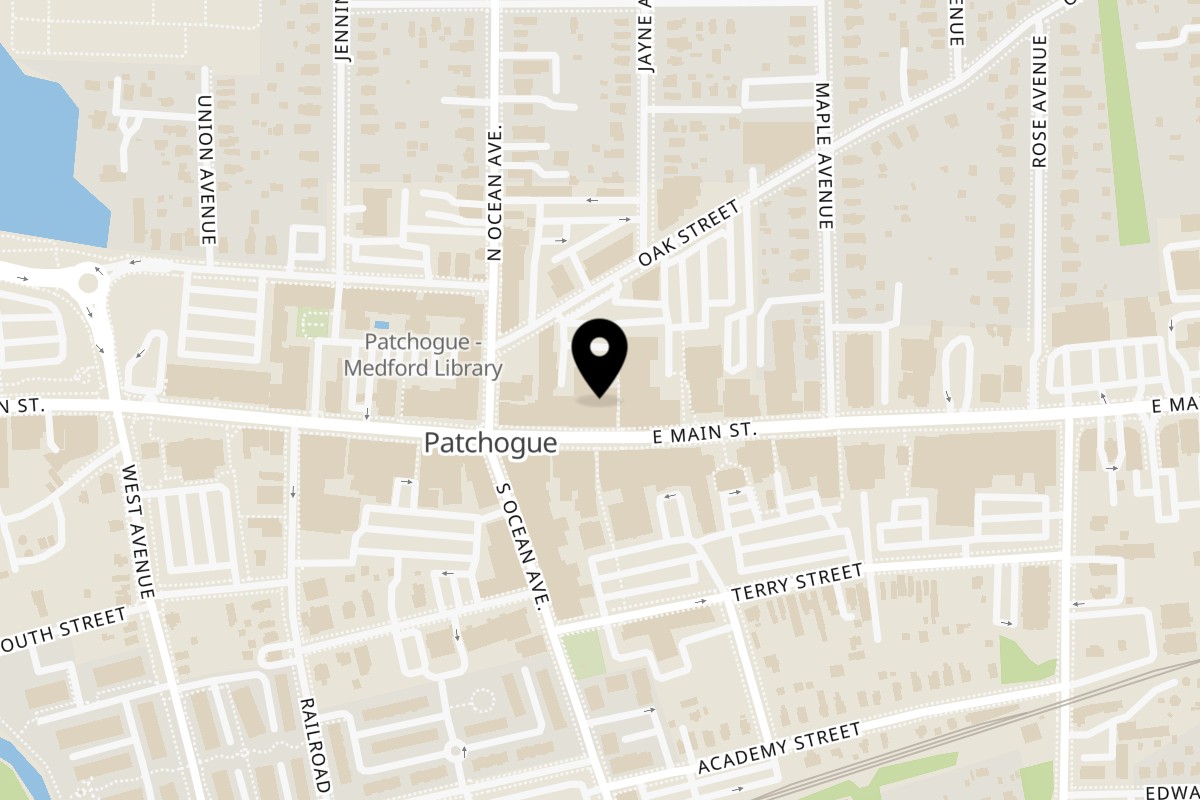 Map showing the location of Standard Rec on 49 E Main St in Patchogue